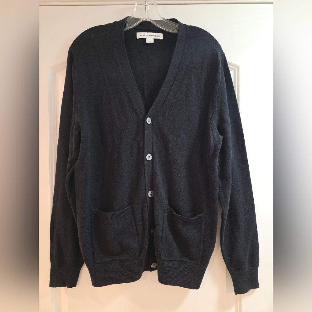 Men's Black Cardigan Sweater